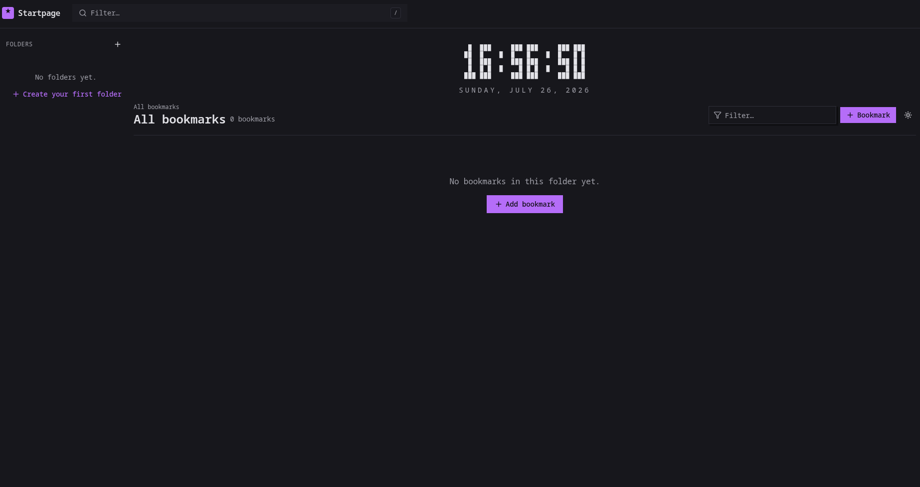 Browser Startpage — Personal Dashboard screenshot 1
